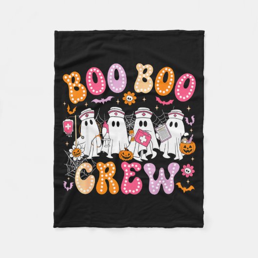 Couverture Polaire Groovy Boo Boo Crew Nurse Funny Ghost Women Hallow (Devant)