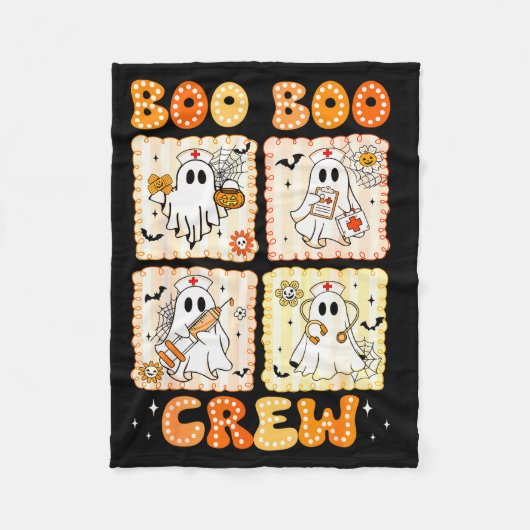 Couverture Polaire Groovy Boo Boo Crew Nurse Funny Ghost Women Hallow (Devant)