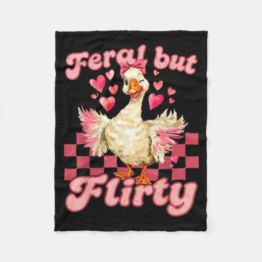 Couverture Polaire Groovy Feral-but-flirty Silly Goose Valentine Duck (Devant)