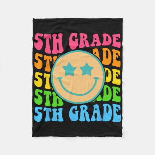 Couverture Polaire Groovy Fifth Grade Vibes Face Retro Teachers Byck  (Devant)