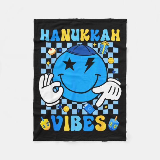 Couverture Polaire Groovy Hanukkah Vibes Chanukah Pajama Happy Hanukk (Devant)