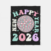 Couverture Polaire Groovy Happy New Year 2026 Disco Ball New Years Ev (Devant)