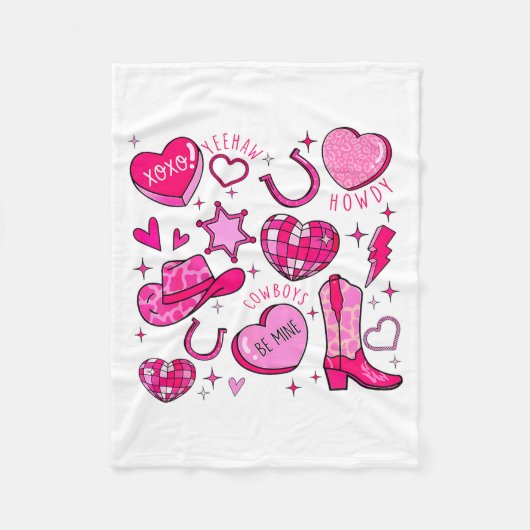 Couverture Polaire Groovy Howdy Valentine Western Valentines Day Cowb (Devant)