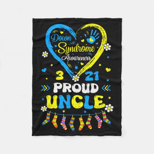 Couverture Polaire Groovy Proud Down Syndrome Uncle Awareness Matchin (Devant)