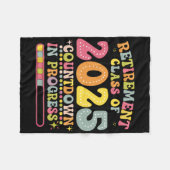 Couverture Polaire Groovy Retirement Cl Of 2025 Teacher Countdown Loa (Devant (Horizontal))