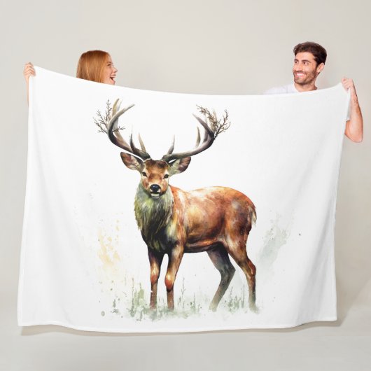 Couverture Polaire Gros Cerf Raté (En situation)