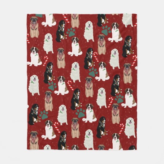 Couverture Polaire Gros Chiens de Noël  (Devant)