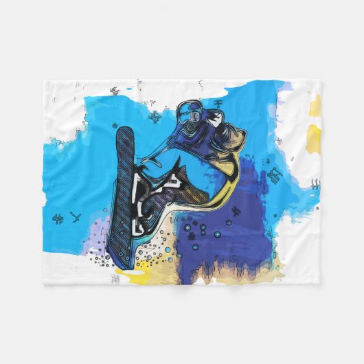 Couverture Polaire Gros Coups ! - Snowboard Fool polaire Blanche (Devant (Horizontal))