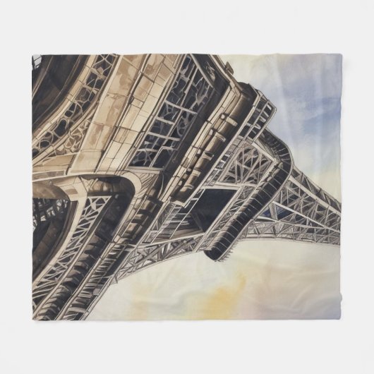Couverture Polaire Gros plan Tour Eiffel Paris Love City Travel (Devant (Horizontal))