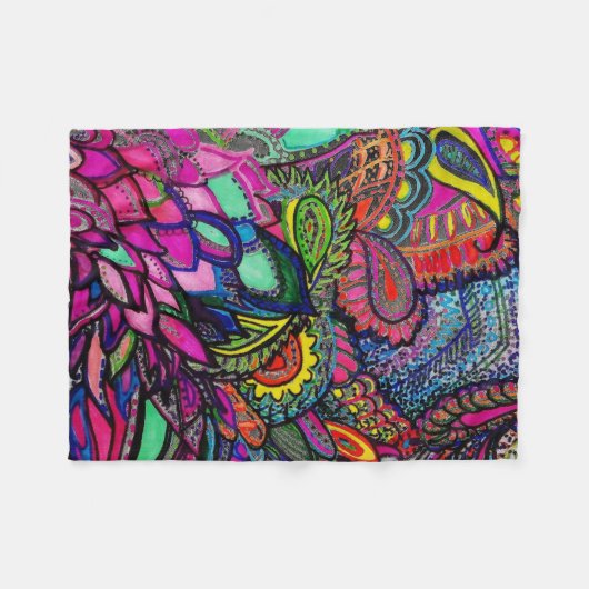 Couverture Polaire Gros plan Zen Tangle Art Michele Zurine (Devant (Horizontal))