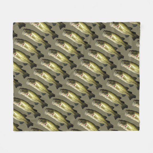 Couverture Polaire Grosse Bouche Poisson Motif Chasseur Green Mens (Devant (Horizontal))