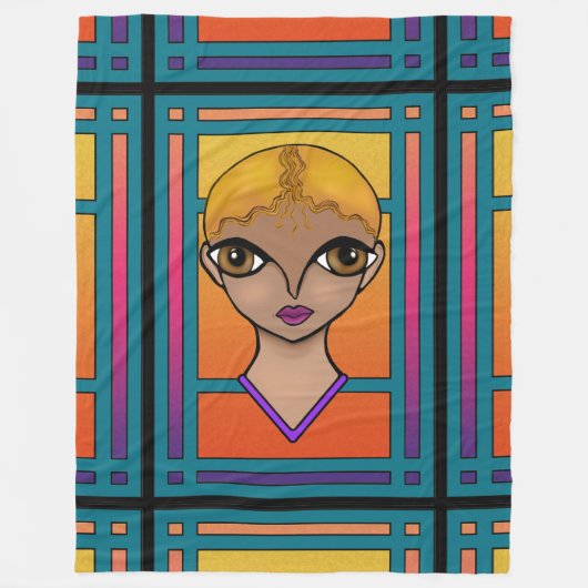 Couverture Polaire Grosse fille aux yeux (Devant)