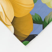 Couverture Polaire Grosse Fleur de rose jaune rétro (Coin)