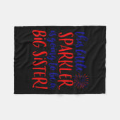 Couverture Polaire Grosse Soeur Sparkler 4 juillet Grossesse Annonce (Devant (Horizontal))