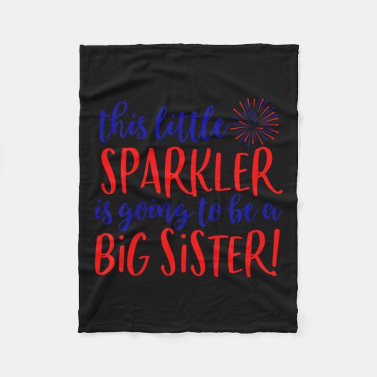Couverture Polaire Grosse Soeur Sparkler 4 juillet Grossesse Annonce (Devant)