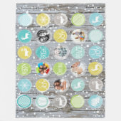 Couverture Polaire Grotte rustique Bois Photos de famille de Noël (Devant)