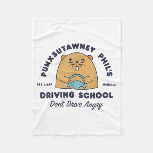 Couverture Polaire Groundhog Driving School Funny Men Women Retro Rod (Devant)
