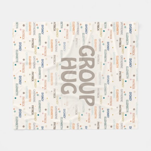 Couverture Polaire Groupe Accrocher plusieurs 3-4 noms Groupe Cadeau (Devant (Horizontal))