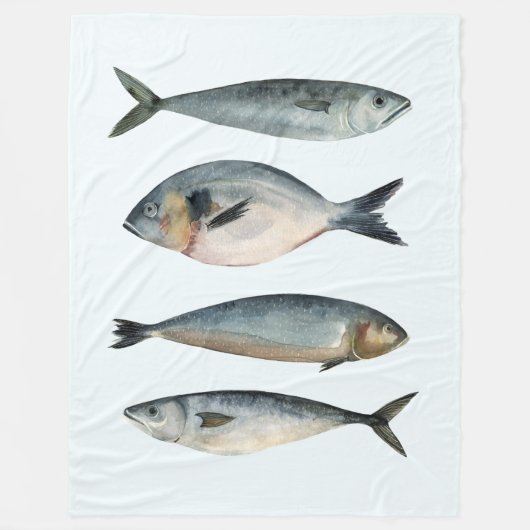 Couverture Polaire Groupe de quatre poissons (Devant)