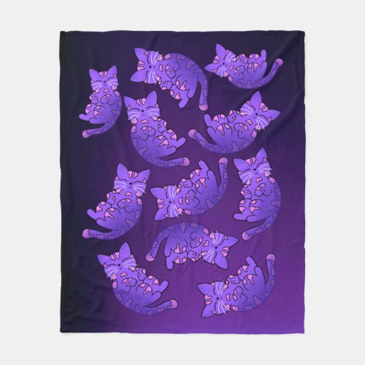 Couverture Polaire Groupe mignon pourpre Neon Kitten (Devant)