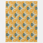 Couverture Polaire Grue Art Déco - arrière - plan jaune (Devant)