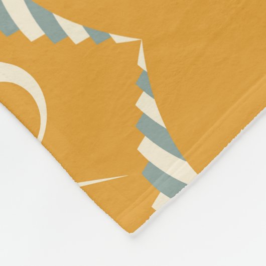 Couverture Polaire Grue Art Déco - arrière - plan jaune (Coin)