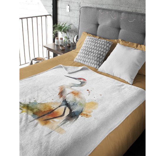 Couverture Polaire Grue d'errance, personnalisée