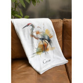 Couverture Polaire Grue d'errance, personnalisée