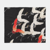 Couverture Polaire Grues volantes : Japonais Bird Kimono Art (Devant (Horizontal))