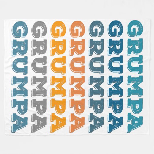 Couverture Polaire Grumpa | Gros Grumpy Grandpa Retro Design de texte (Devant (Horizontal))