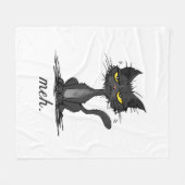 Couverture Polaire GRUMPY CAT - Drôle Meh Cat - Crazy Cat Lady Cadeau (Devant (Horizontal))