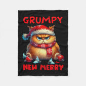 Couverture Polaire Grumpy est le nouveau joyeux chat de Noël Sarcasti (Devant)
