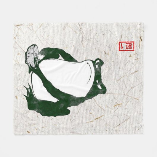 Couverture Polaire Grumpy Grenouille japonaise crapaud 19ème siècle (Devant (Horizontal))
