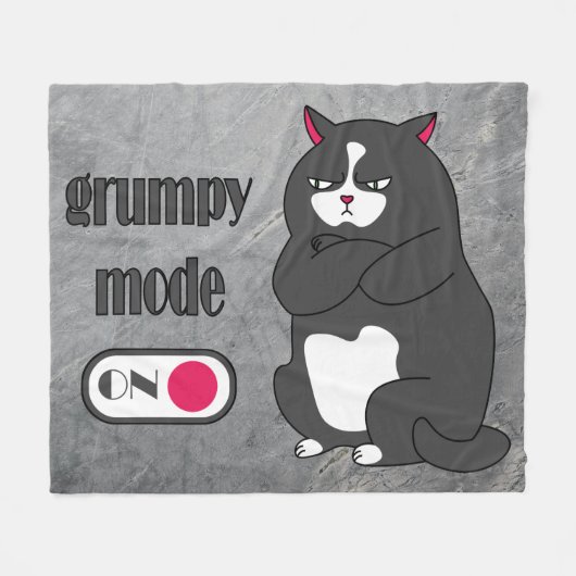 Couverture Polaire Grumpy mode on funny fat cat (Devant (Horizontal))