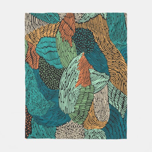 Couverture Polaire Grunge Abstrait : Conception Motif transparente. (Devant)