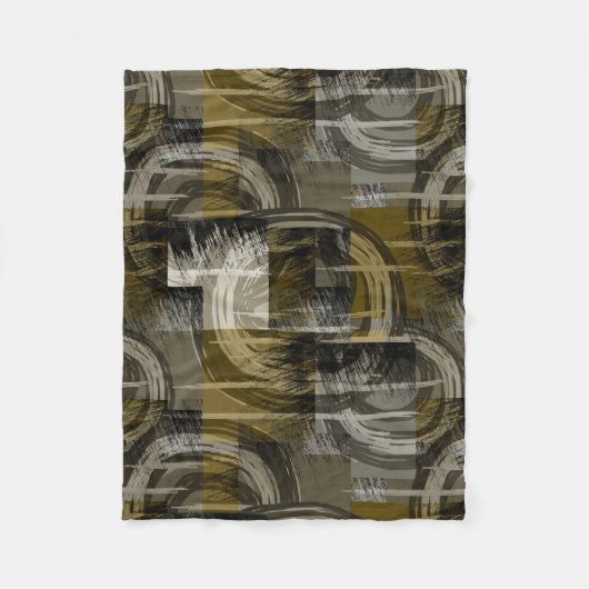 Couverture Polaire Grunge abstrait, marron monochrome (Devant)