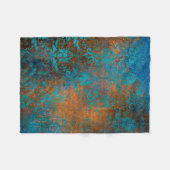 Couverture Polaire Grunge Brown Blue Floral Motif décoratif (Devant (Horizontal))