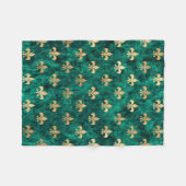 Couverture Polaire Grunge Green Velvet Fleur De Lis Mardi Gras (Devant (Horizontal))