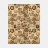 Couverture Polaire Grunge Rustic Steampunk Horloge (4) (Devant)