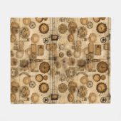 Couverture Polaire Grunge Rustic Steampunk Horloge (4) (Devant (Horizontal))