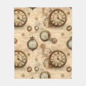 Couverture Polaire Grunge Rustic Steampunk Horloge (6) (Devant)