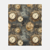 Couverture Polaire Grunge Rustic Steampunk Horloge (8) (Devant)