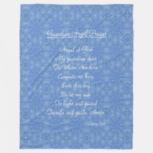 Couverture Polaire Guardian Angel Prière Blue Sherpa Blanket
