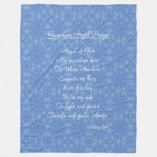 Couverture Polaire Guardian Angel Prière Blue Sherpa Blanket (Devant)