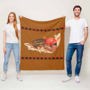 Couverture Polaire Guerrier indien cherokee de clan de loup de Natif