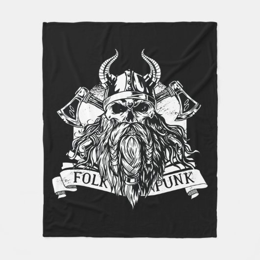 Couverture Polaire Guerrier viking barbu (Devant)