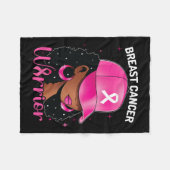 Couverture Polaire Guerrière du cancer Femme noire Sensibilisation au (Devant (Horizontal))