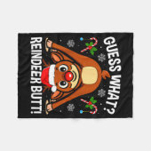 Couverture Polaire Guess What Reindeer Butt Xmas Santa Funny Christma (Devant (Horizontal))