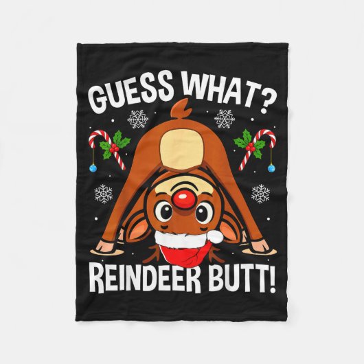 Couverture Polaire Guess What Reindeer Butt Xmas Santa Funny Christma (Devant)