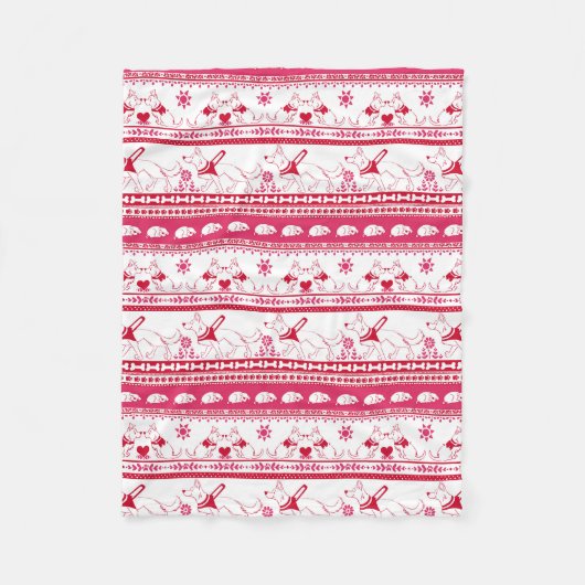 Couverture Polaire Guide Chien Conte Berger Allemand Motif - Rouge - (Devant)